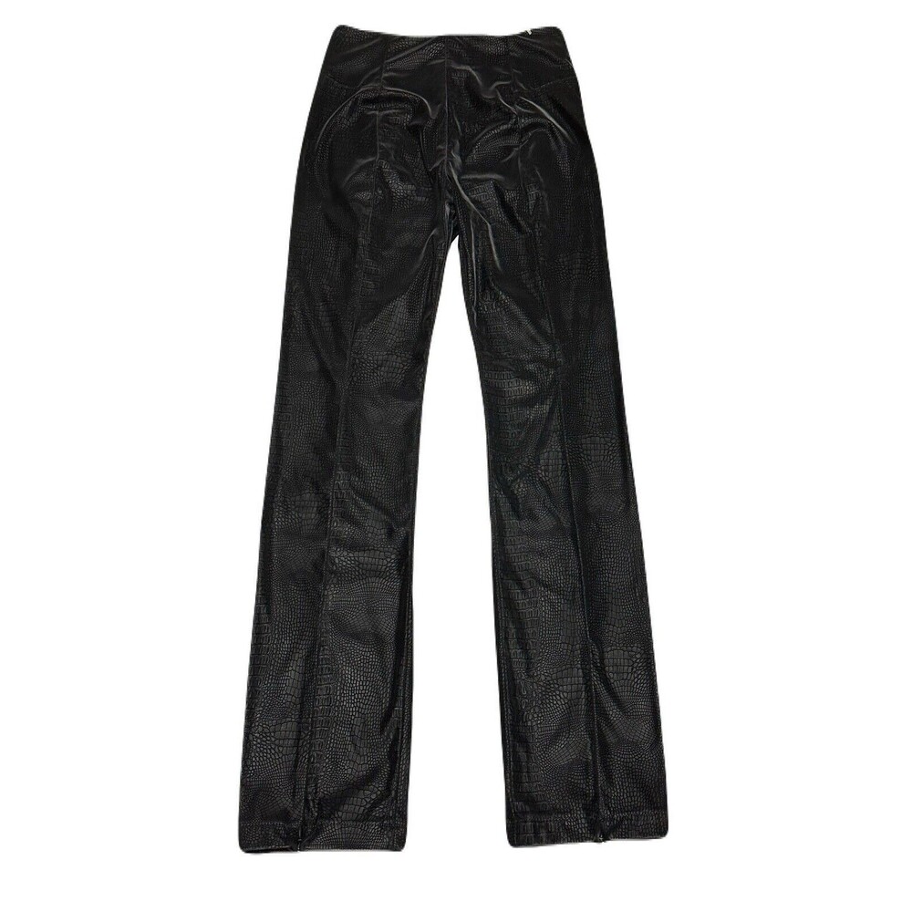 Good American Womens Size 2 Black Faux Leather The Croc Exec High Waist Pant EUC - Picture 6 of 10